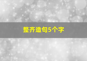 整齐造句5个字