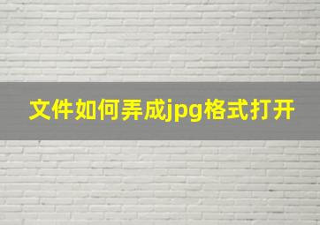 文件如何弄成jpg格式打开