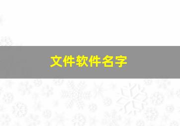 文件软件名字