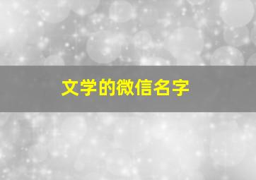 文学的微信名字