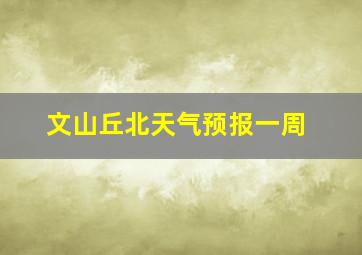 文山丘北天气预报一周