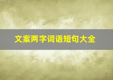 文案两字词语短句大全