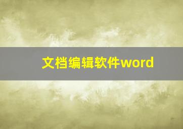 文档编辑软件word