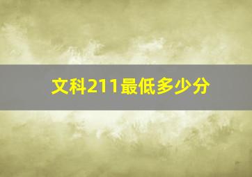 文科211最低多少分