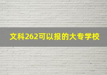 文科262可以报的大专学校