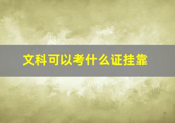 文科可以考什么证挂靠