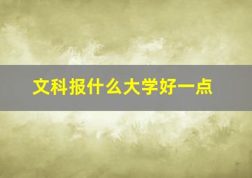 文科报什么大学好一点