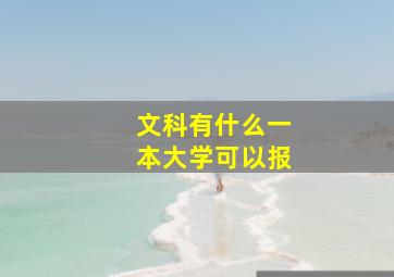 文科有什么一本大学可以报