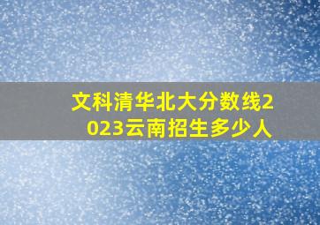 文科清华北大分数线2023云南招生多少人