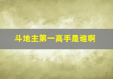 斗地主第一高手是谁啊