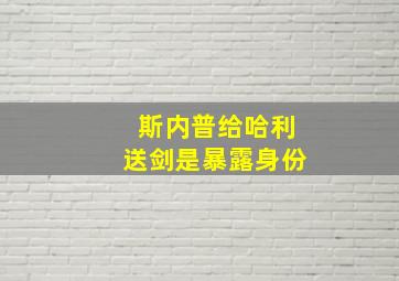 斯内普给哈利送剑是暴露身份