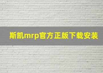 斯凯mrp官方正版下载安装