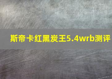 斯帝卡红黑炭王5.4wrb测评