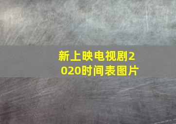 新上映电视剧2020时间表图片