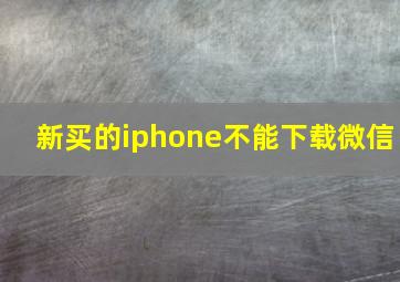 新买的iphone不能下载微信