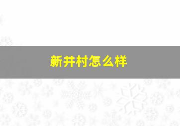 新井村怎么样