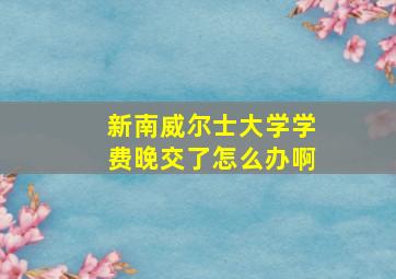 新南威尔士大学学费晚交了怎么办啊