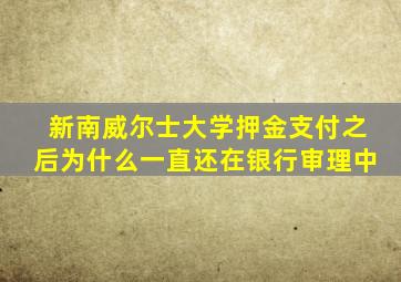 新南威尔士大学押金支付之后为什么一直还在银行审理中