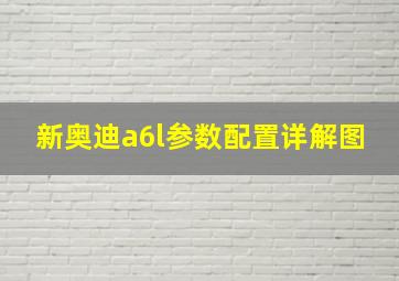 新奥迪a6l参数配置详解图