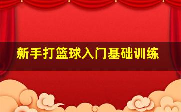 新手打篮球入门基础训练