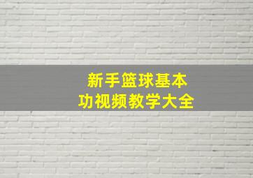 新手篮球基本功视频教学大全