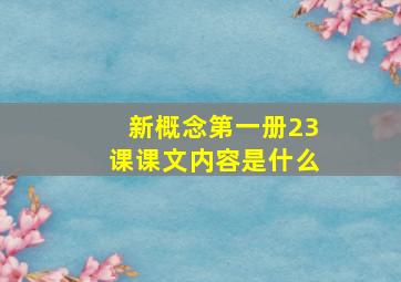 新概念第一册23课课文内容是什么