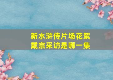 新水浒传片场花絮戴宗采访是哪一集