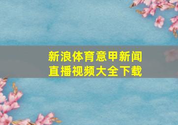 新浪体育意甲新闻直播视频大全下载