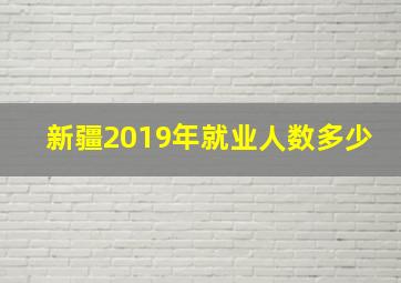 新疆2019年就业人数多少