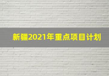 新疆2021年重点项目计划