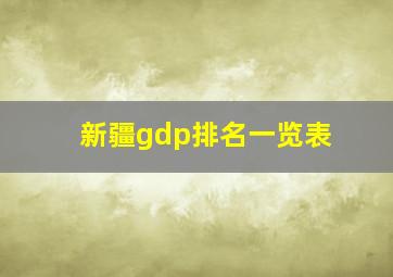 新疆gdp排名一览表