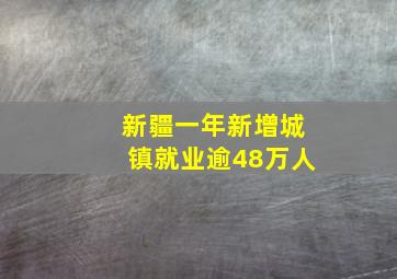 新疆一年新增城镇就业逾48万人