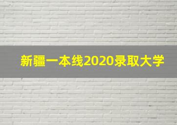 新疆一本线2020录取大学