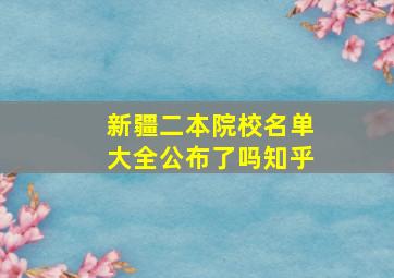 新疆二本院校名单大全公布了吗知乎