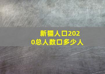 新疆人口2020总人数口多少人