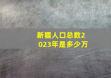 新疆人口总数2023年是多少万