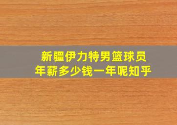 新疆伊力特男篮球员年薪多少钱一年呢知乎