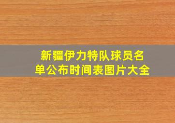 新疆伊力特队球员名单公布时间表图片大全