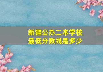 新疆公办二本学校最低分数线是多少