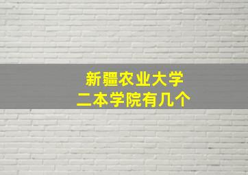 新疆农业大学二本学院有几个