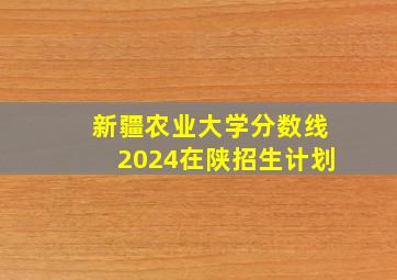 新疆农业大学分数线2024在陕招生计划