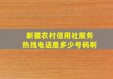 新疆农村信用社服务热线电话是多少号码啊