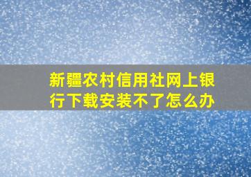 新疆农村信用社网上银行下载安装不了怎么办