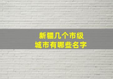 新疆几个市级城市有哪些名字