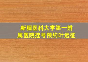 新疆医科大学第一附属医院挂号预约叶远征