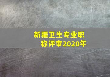 新疆卫生专业职称评审2020年