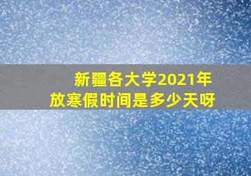 新疆各大学2021年放寒假时间是多少天呀