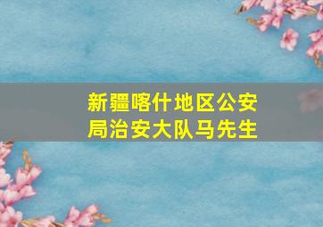 新疆喀什地区公安局治安大队马先生