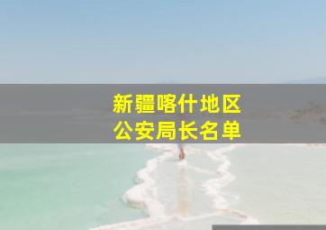 新疆喀什地区公安局长名单