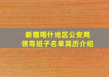 新疆喀什地区公安局领导班子名单简历介绍